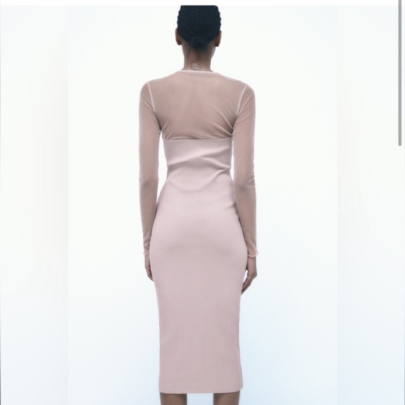 New Zara tulle rib knit dress - Picture 5 of 13
